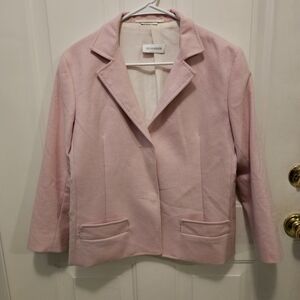 Jil Sander Womens Two Button 100% Cashmere Blazer Silk Lining Jacket Pink FR 40